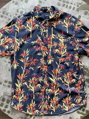 RVCA Men’s Short-Sleeve Floral Button-Up Shirt